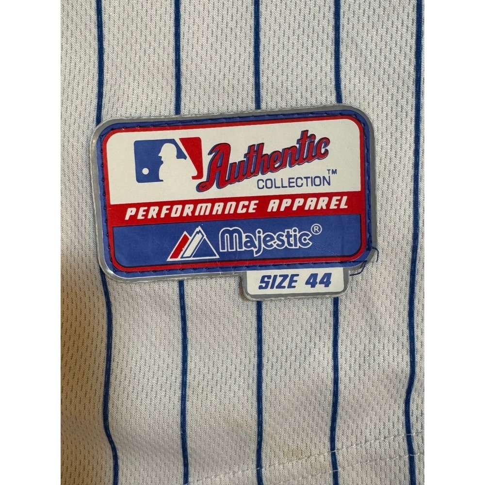 Majestic Chicago Cubs Anthony Rizzo 44 Authentic Jersey White Pinstripe Size 44 - Picture 3 of 10